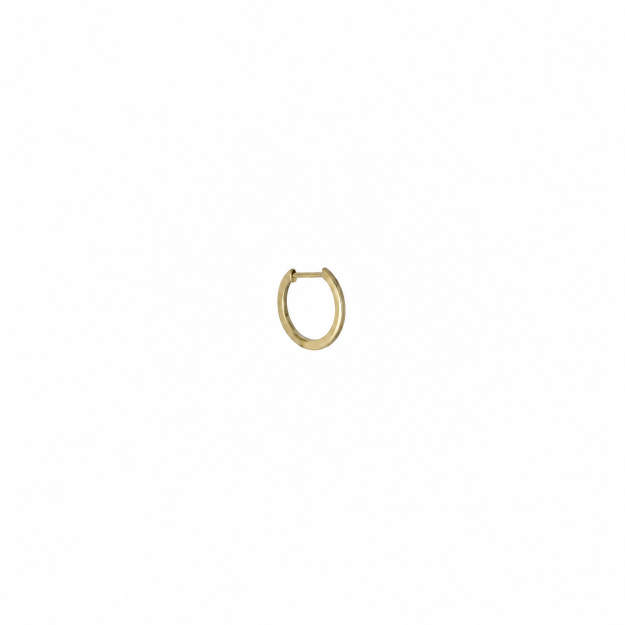 14k Gold Plain Huggie Earring