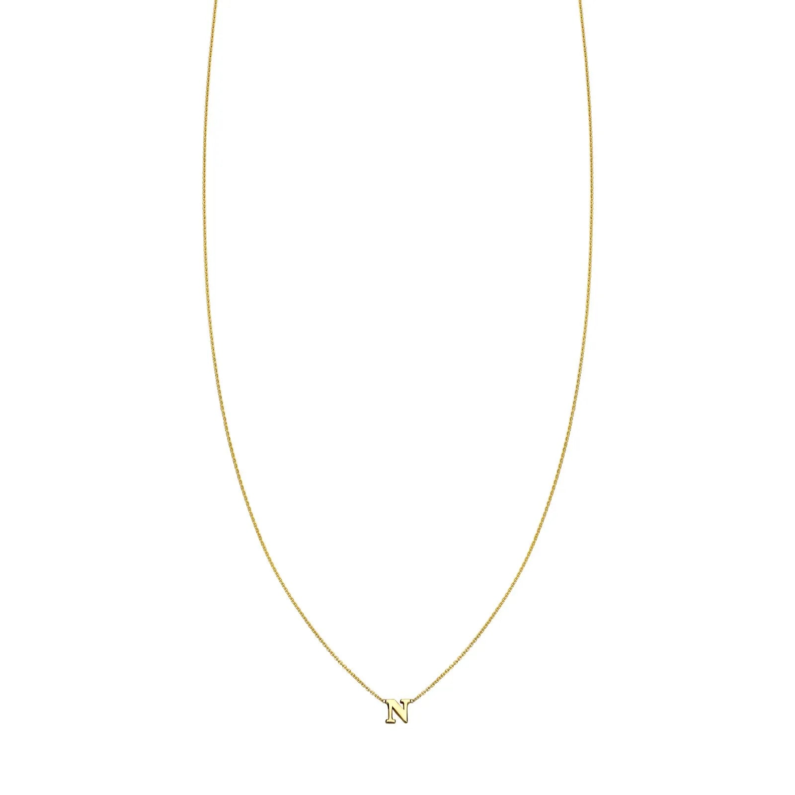 Letter N Initial Necklace
