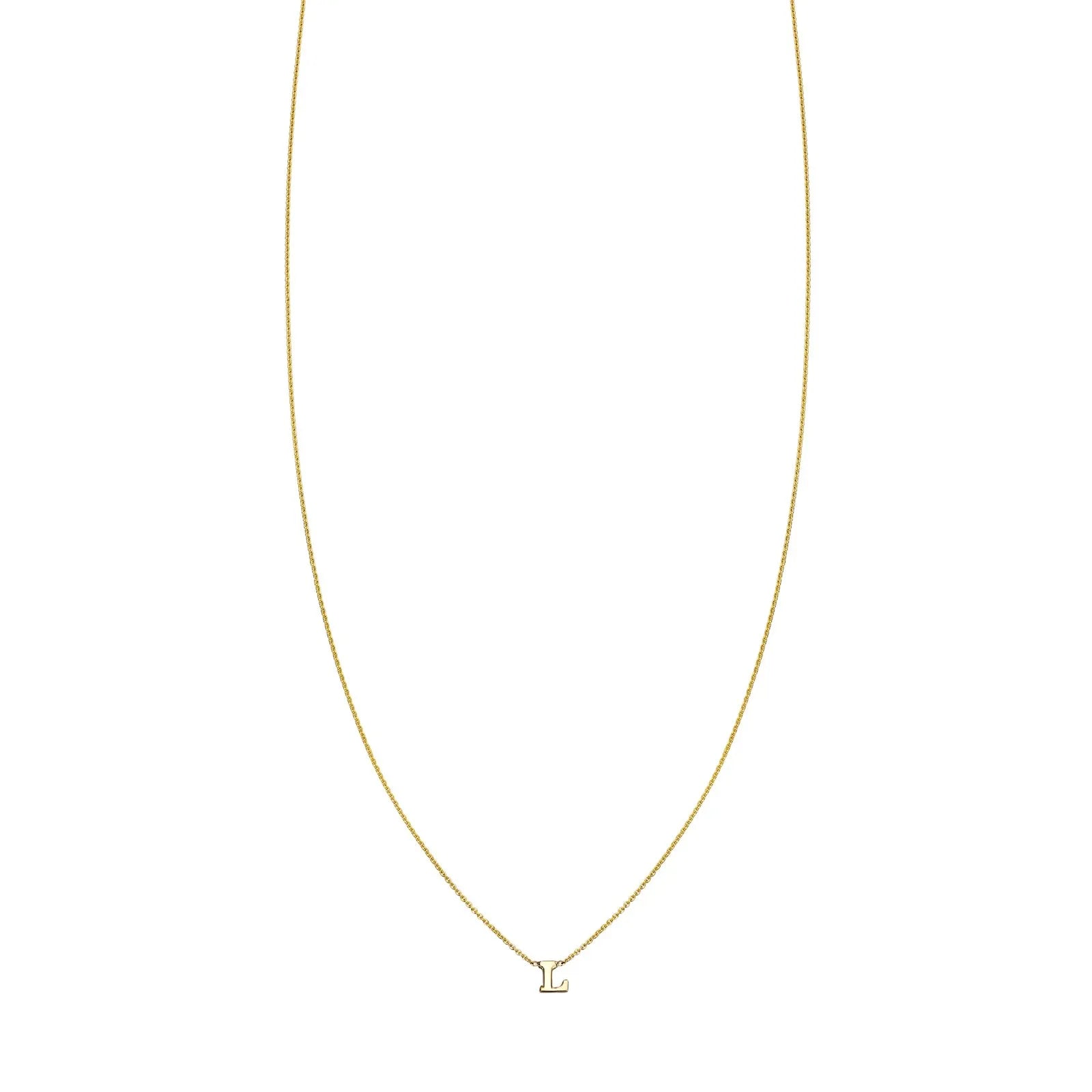 Gold Letter L Initial Necklace
