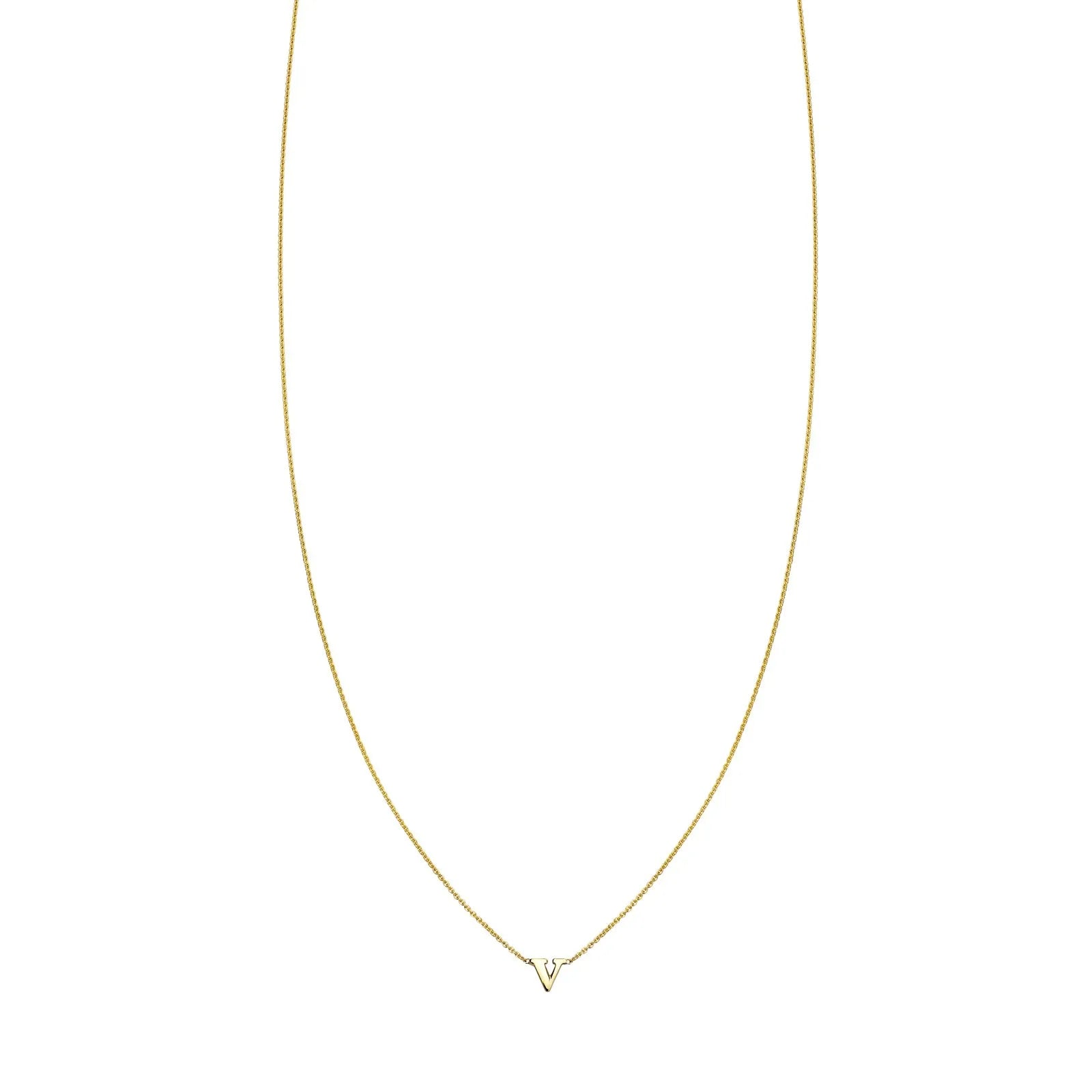 Letter V Initial Necklace