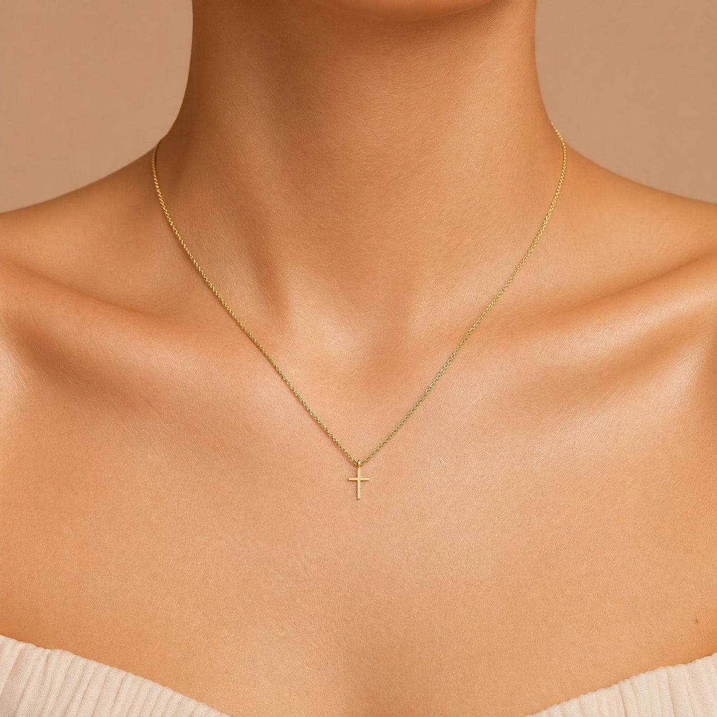 Gold Tiny Cross Necklace