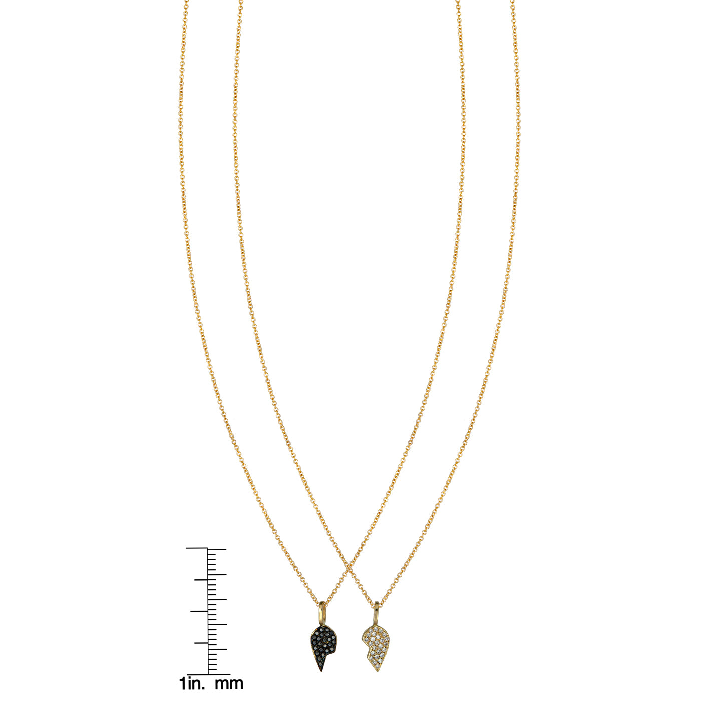 Phoenix Roze best friend necklace size reference on model, dainty gold pendant scale