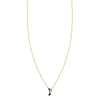Black diamond eighth note necklace in 14k gold, pavé musical note pendant with bold sparkle, handmade for music lovers.