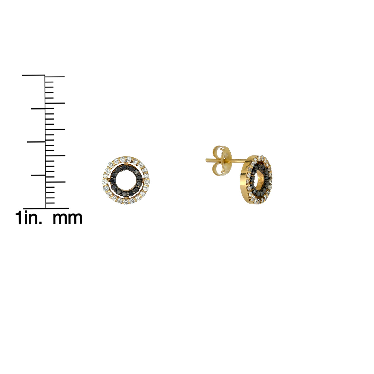 Phoenix Roze Eclipse stud earrings in 14k gold with sparkling diamonds