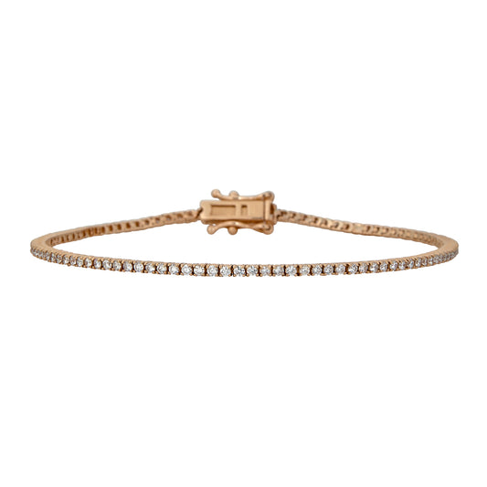 Eternity Diamond Tennis Bracelet in 14K gold with 1.05ct prong-set round brilliant natural diamonds, timeless elegance