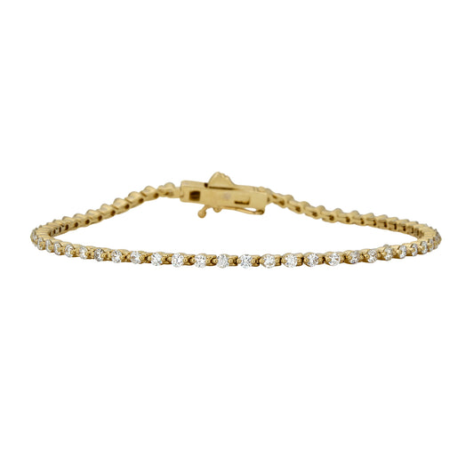 Eternity 2-prong diamond tennis bracelet in 14k yellow gold, 1.2ct—timeless sparkle for everyday wear and special occasions