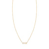 14k gold "MOM" letters charm necklace on a delicate chain, a timeless gift celebrating motherhood and everyday elegance