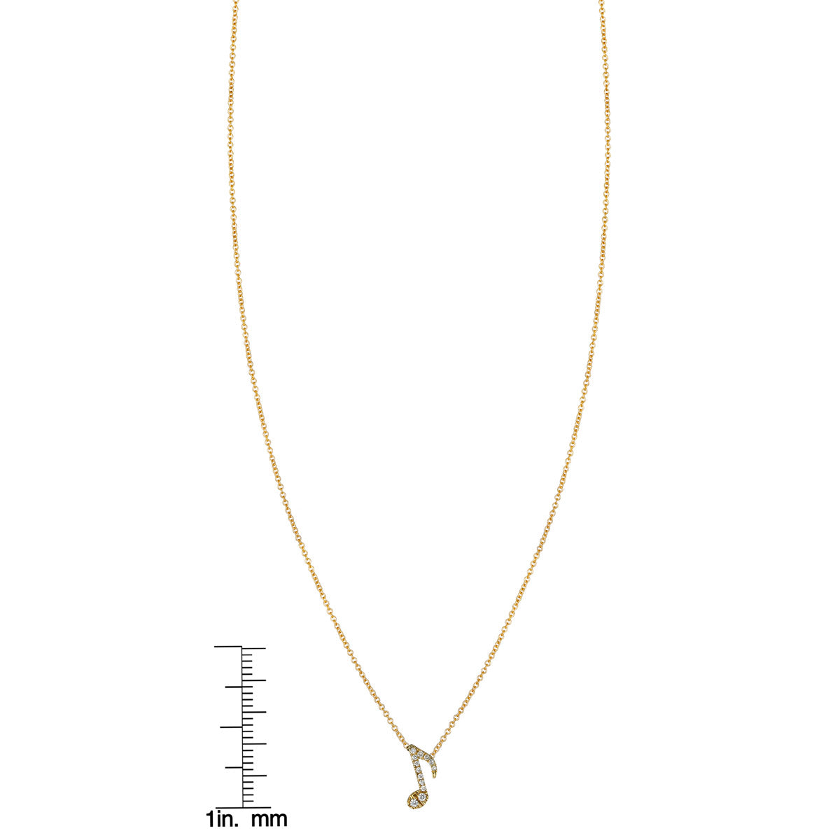 Elegant gold musical note diamond pendant necklace for music lovers by Phoenix Roze