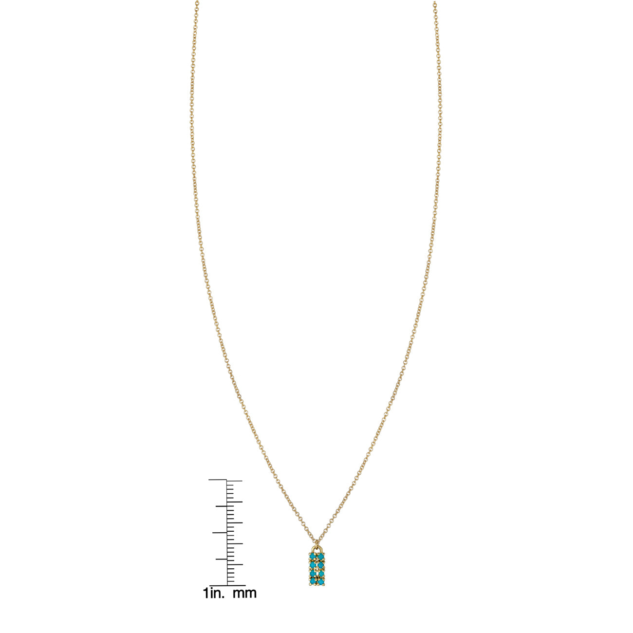 Handcrafted turquoise tag pendant necklace featuring a smooth gemstone on a delicate chain by Phoenix Roze