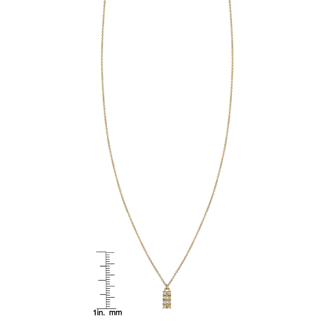 Handmade diamond tag necklace on delicate gold chain with sparkling diamonds by Phoenix Roze