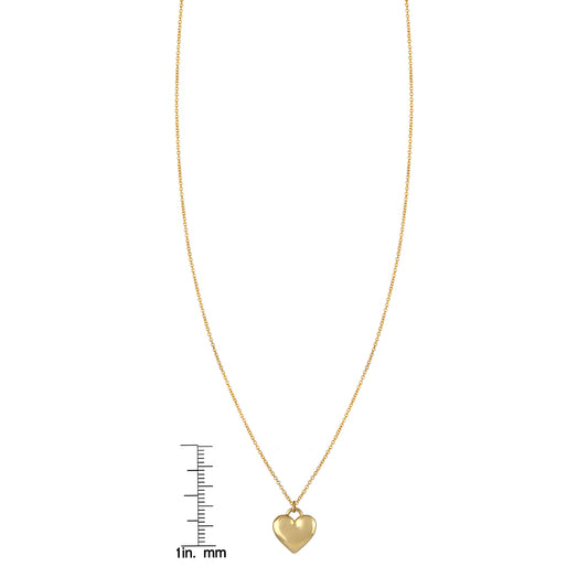 14K Gold Large Puffed Heart Necklace