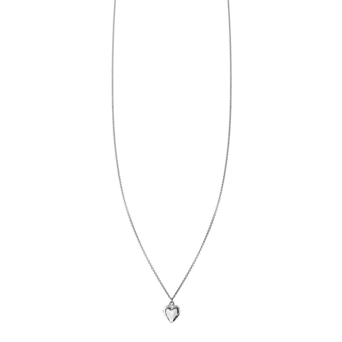 Sterling Silver Small Puffed Heart Necklace