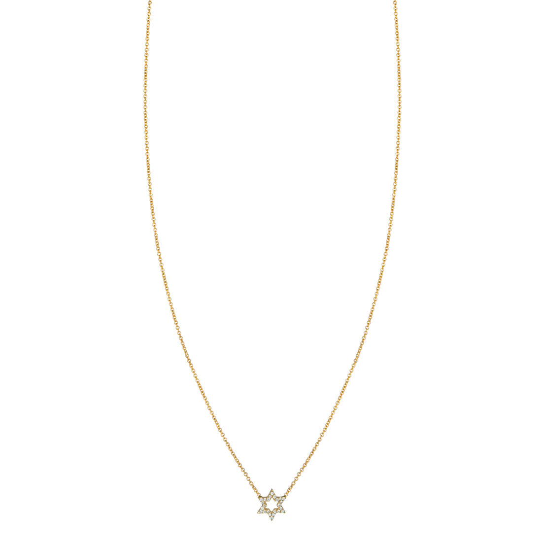 Tiny diamond Star of David necklace in 14k gold, delicate pendant available in yellow, white or rose gold, handcrafted in NYC