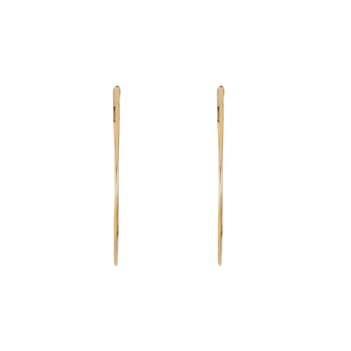 1.75-inch skinny gold hoop earrings, minimalist polished gold hoops for everyday wear