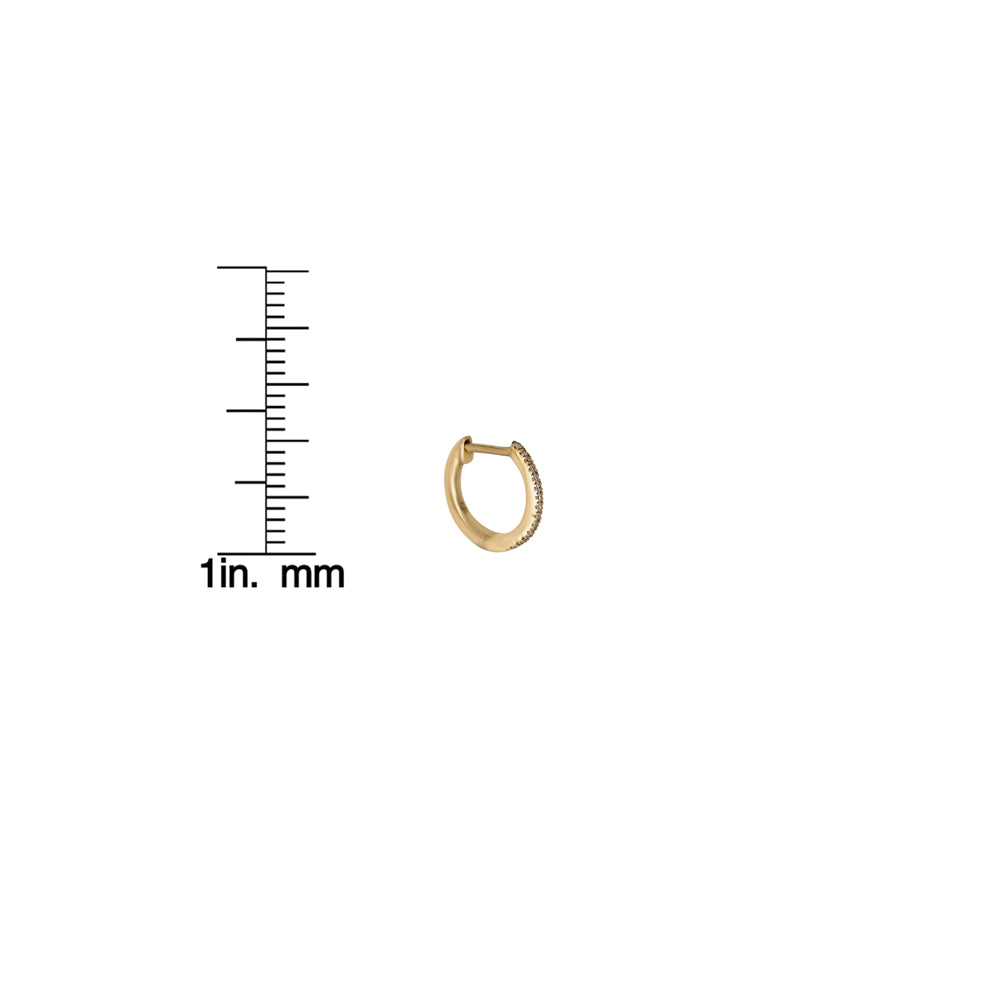 10mm Diamond Huggie Hoop Earring - Sold Individually