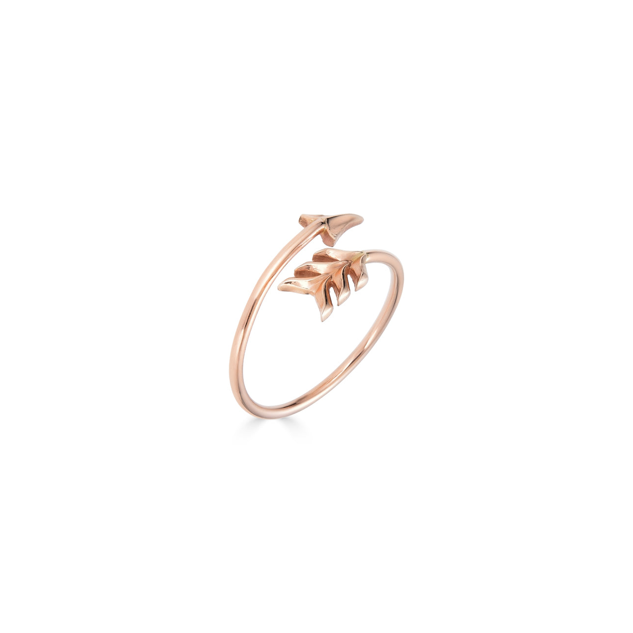 14k gold arrow ring by Phoenix Roze – delicate minimalist stacking ring, polished yellow gold jewelry