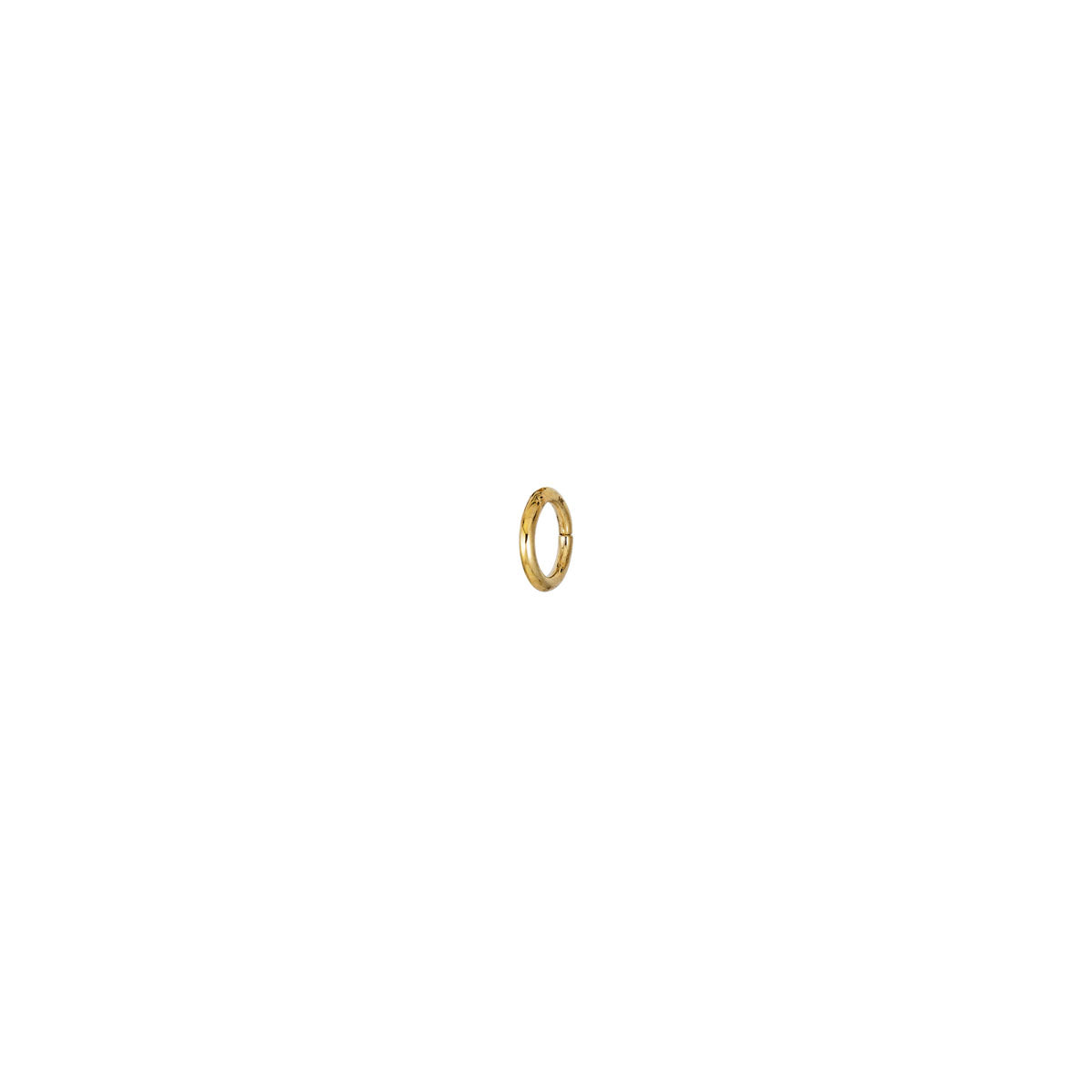 8MM 14K gold infinity hoop earring, seamless and stackable; minimalist single hoop for multiple piercings.