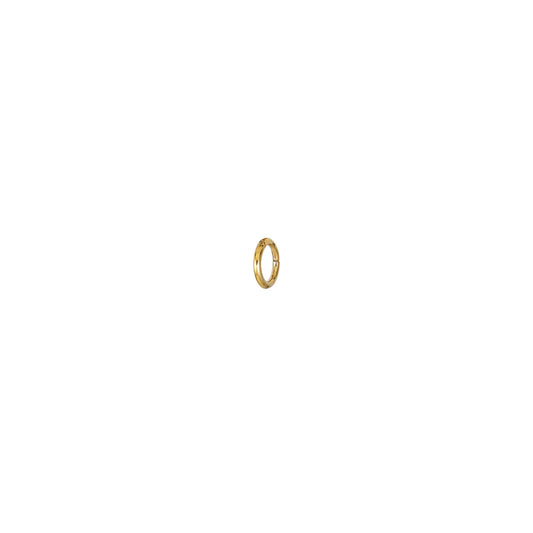8MM 14K gold infinity hoop earring, seamless and stackable; minimalist single hoop for multiple piercings.