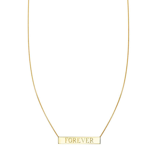 Gold Personalized Nameplate Bar Necklace PRN 400 14KY