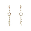 multicolor sapphire star pendulum earrings