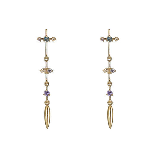 multicolor sapphire pendulum earrings