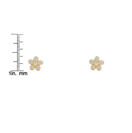Small Diamond Daisy Stud Earrings