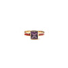 Amethyst red enamel 14k gold ring – sparkling royal purple gemstone with bold red enamel accents, elegant fine jewelry