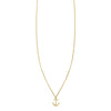 14k solid gold anchor necklace on slim chain, handcrafted in NYC, available in yellow, white, or rose gold