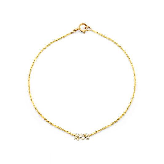 aquarius gold zodiac bracelet PRB 440 14K