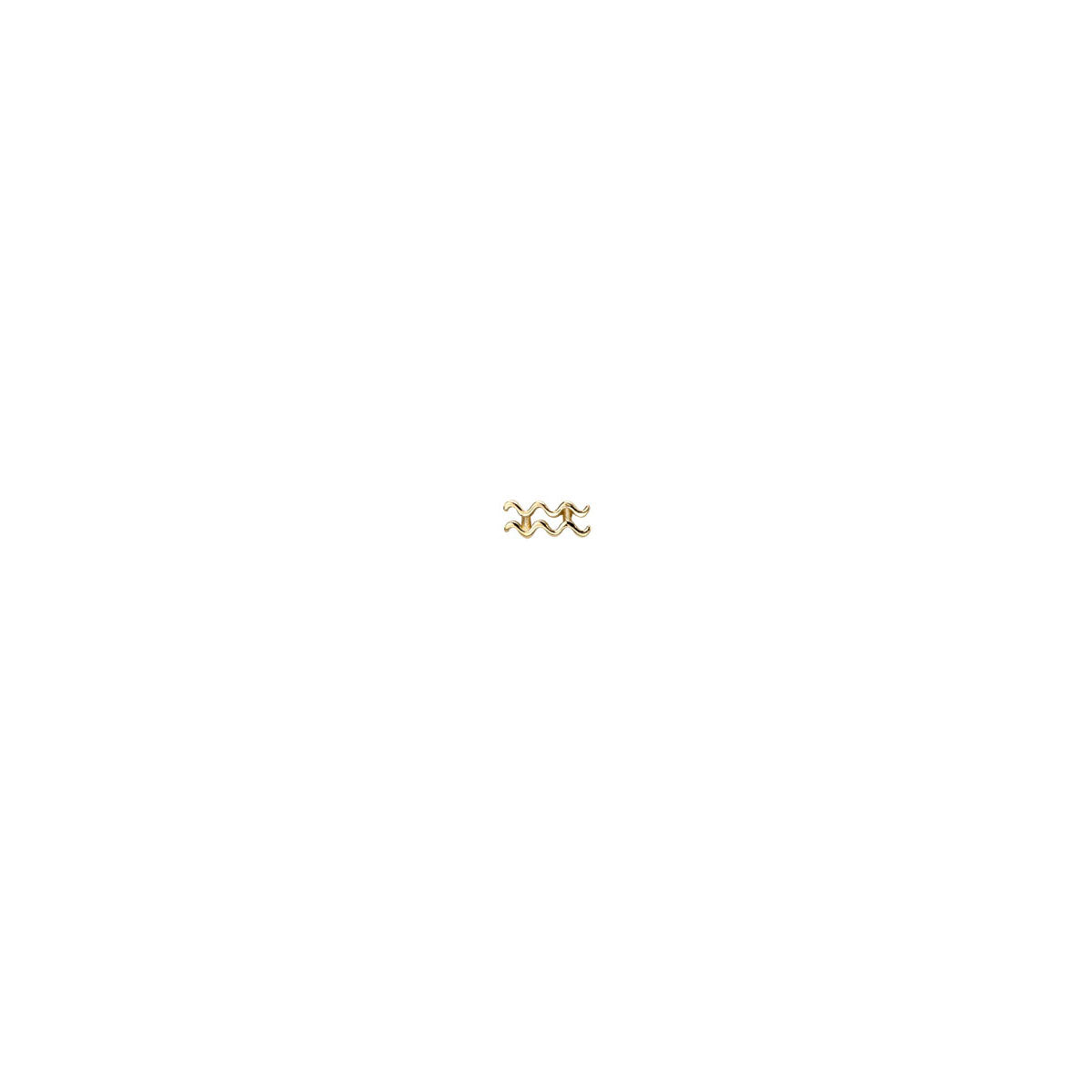 Aquarius gold zodiac stud earring, solid 14k gold water-vase constellation design, single earring by Phoenix Roze