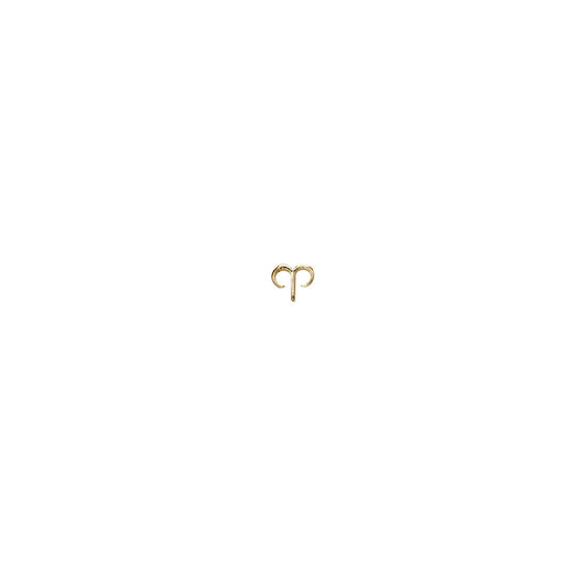 Solid gold Aries zodiac constellation stud, single earring, available in rose, white, or yellow gold