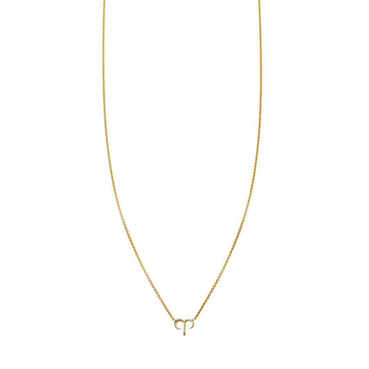 Elegant Aries gold zodiac necklace in 14K, ram-inspired constellation pendant in yellow, white, or rose gold
