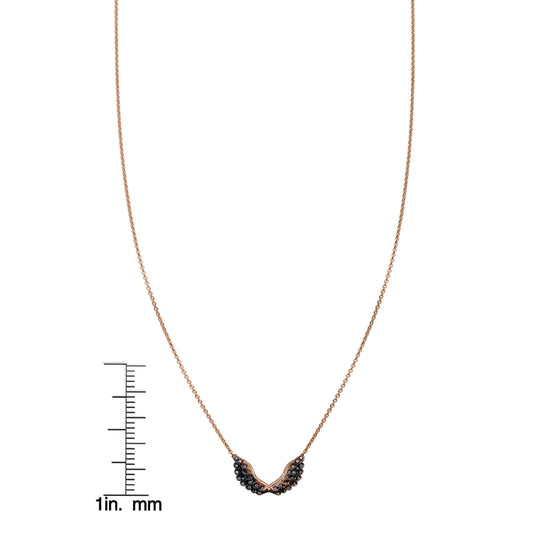 Black Diamond Tiny Angel Wing Necklace