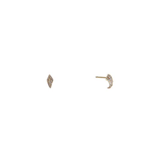 White Diamond Cat's Claw Stud Earrings