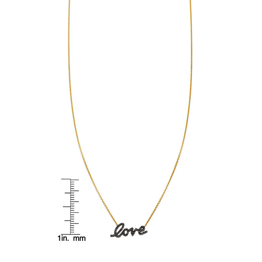 Black Diamond Cursive Love Necklace