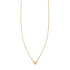 Curved heart petite charm necklace in solid 14k gold, delicate chain, handcrafted in NYC; yellow, white or rose gold.