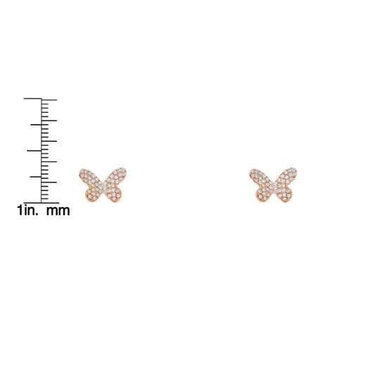Diamond Butterfly Stud Earrings