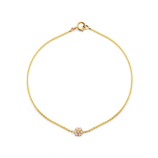 diamond flower gold bracelet  prb 057 14ky