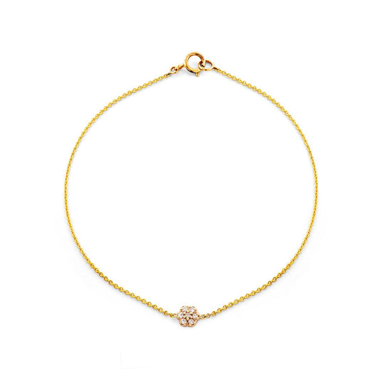 14K gold diamond flower bracelet with intricate design, elegant and timeless jewelry for everyday or formal wear