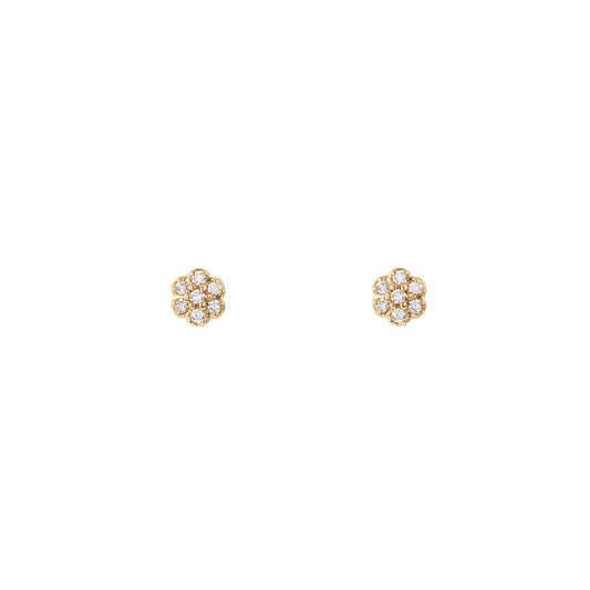 diamond flower stud earrings PRE 410 14KY_5e3c9a9a 7da3 466d 8614 a5b75fce6af3