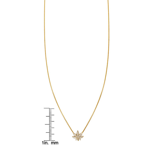 Diamond Pot Leaf Necklace