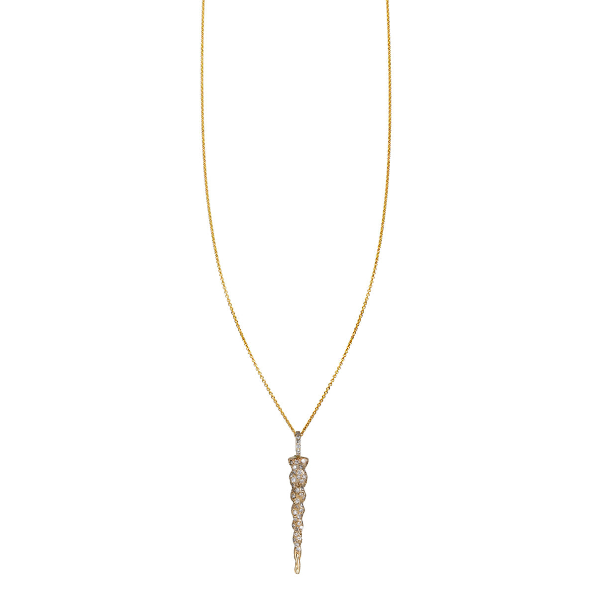 14k gold unicorn horn necklace with pave diamonds, 4-inch pendant on gold chain - magical gift for someone special