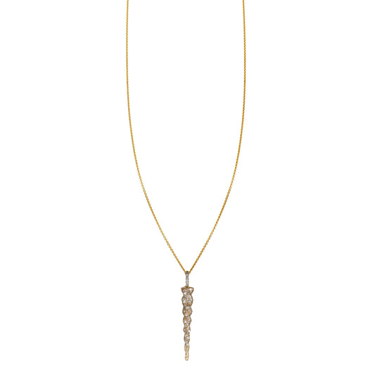 14k gold unicorn horn necklace with pave diamonds, 4-inch pendant on gold chain - magical gift for someone special