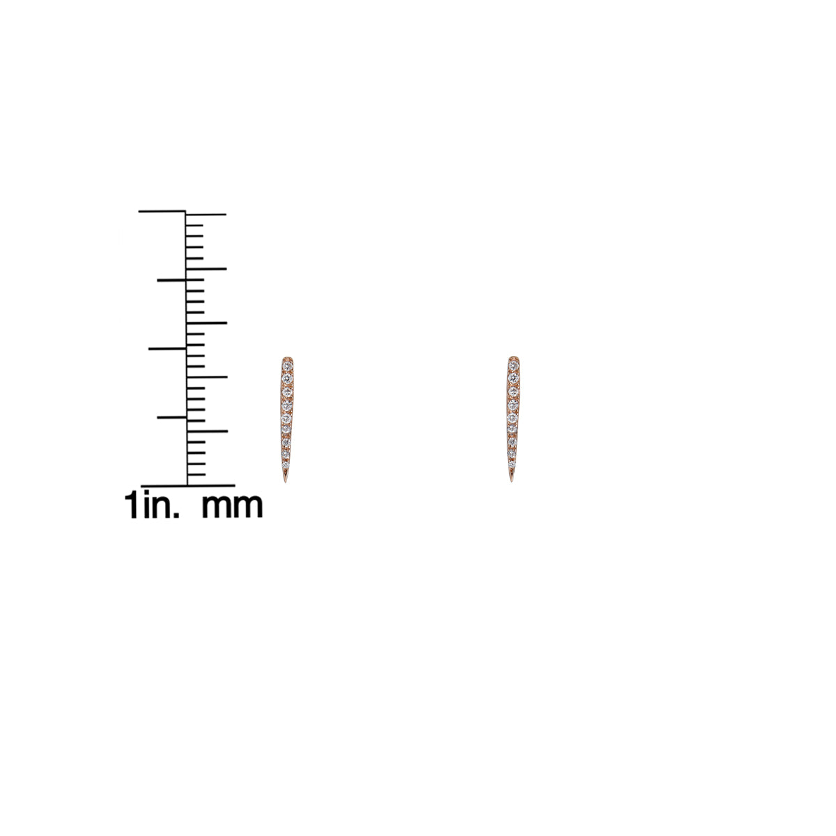 Diamond long drop baby stud earrings by Phoenix Roze—dainty, minimalist sparkle perfect for everyday wear