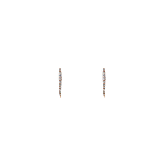 Diamond long drop medium stud earrings in 14k gold, .12ct total, available in rose or yellow gold – Phoenix Roze