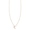 Diamond crescent moon pendant necklace in 14k gold with pavé white diamonds, handcrafted in NYC, symbol of guidance.