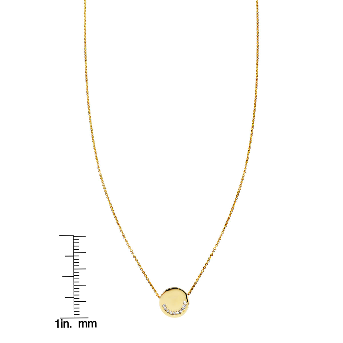 Phoenix Roze Diamond Smile Coin Necklace in 14k gold with pavé diamonds, smile coin pendant, chic layered look