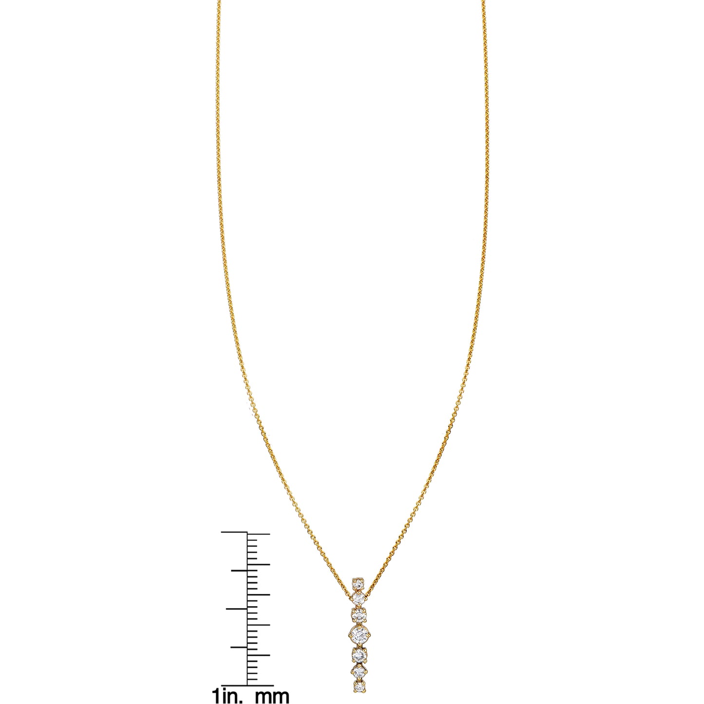 diamond totem gold necklace with ruler
