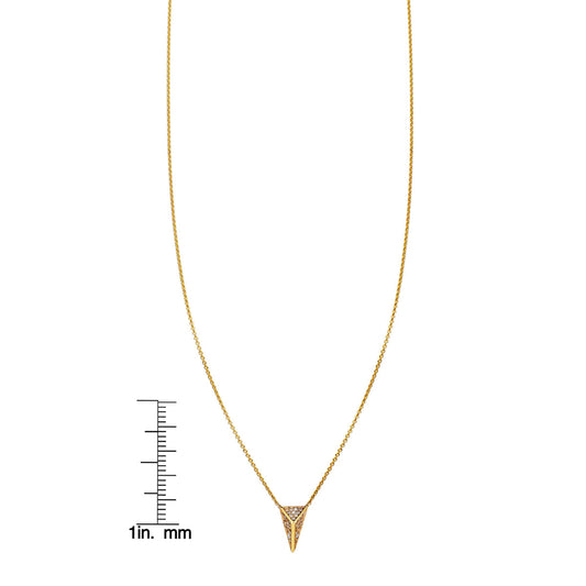 Diamond Vertical  Flat Spike Necklace