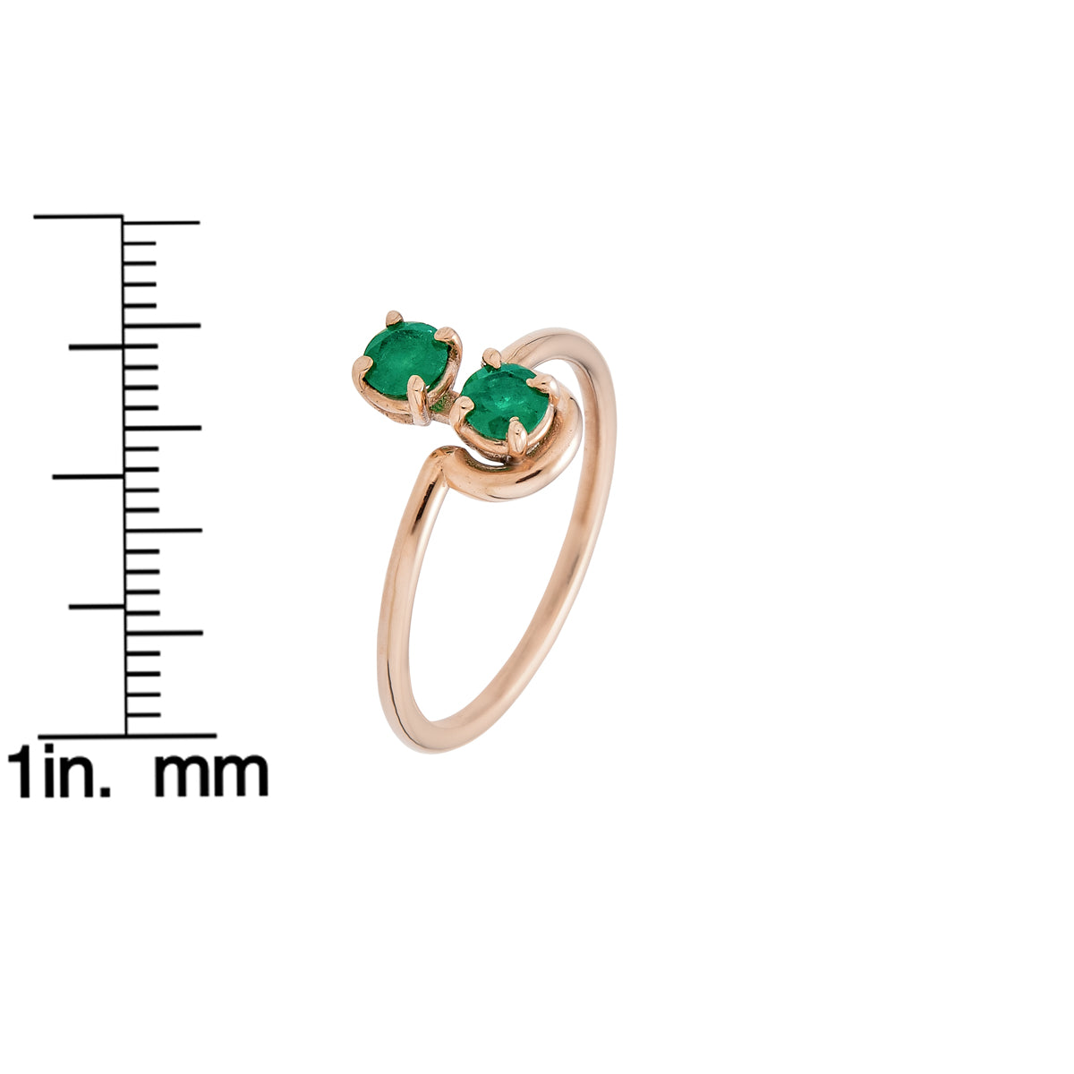 Phoenix Roze double emerald band ring with vibrant green emeralds, elegant fine jewelry